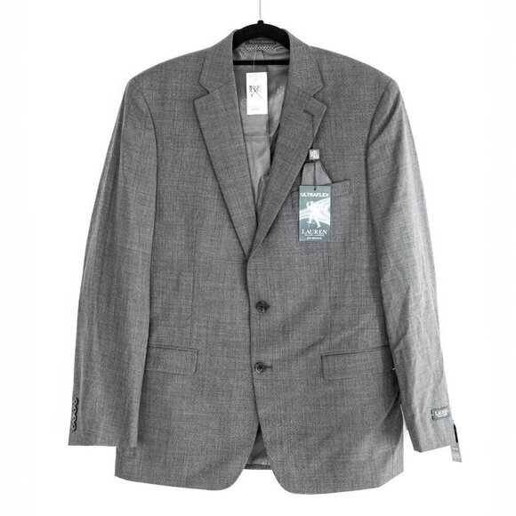 Ralph Lauren Mens UltraFlex Lattimore Classic Fit Suit Jacket Gray Size 42L New - Picture 1 of 10